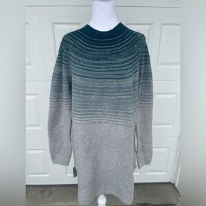 J. Jill Ombré Sweater Tunic In Peacock Gray, Size Medium Tall